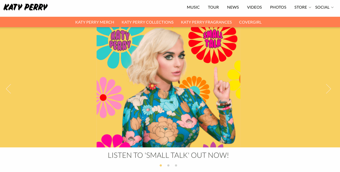 e-commerce realizzati con wordpress - katy perry