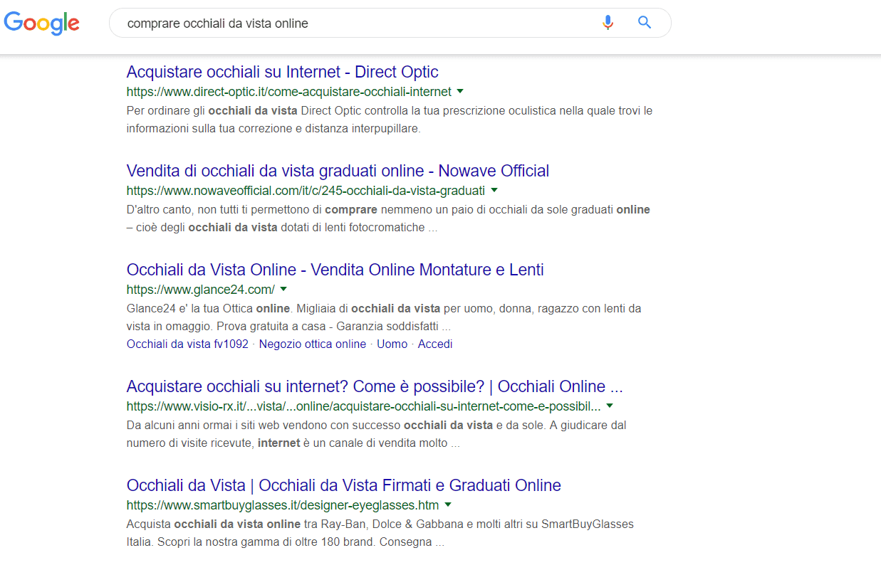 parole chiave sbagliate - commerciali